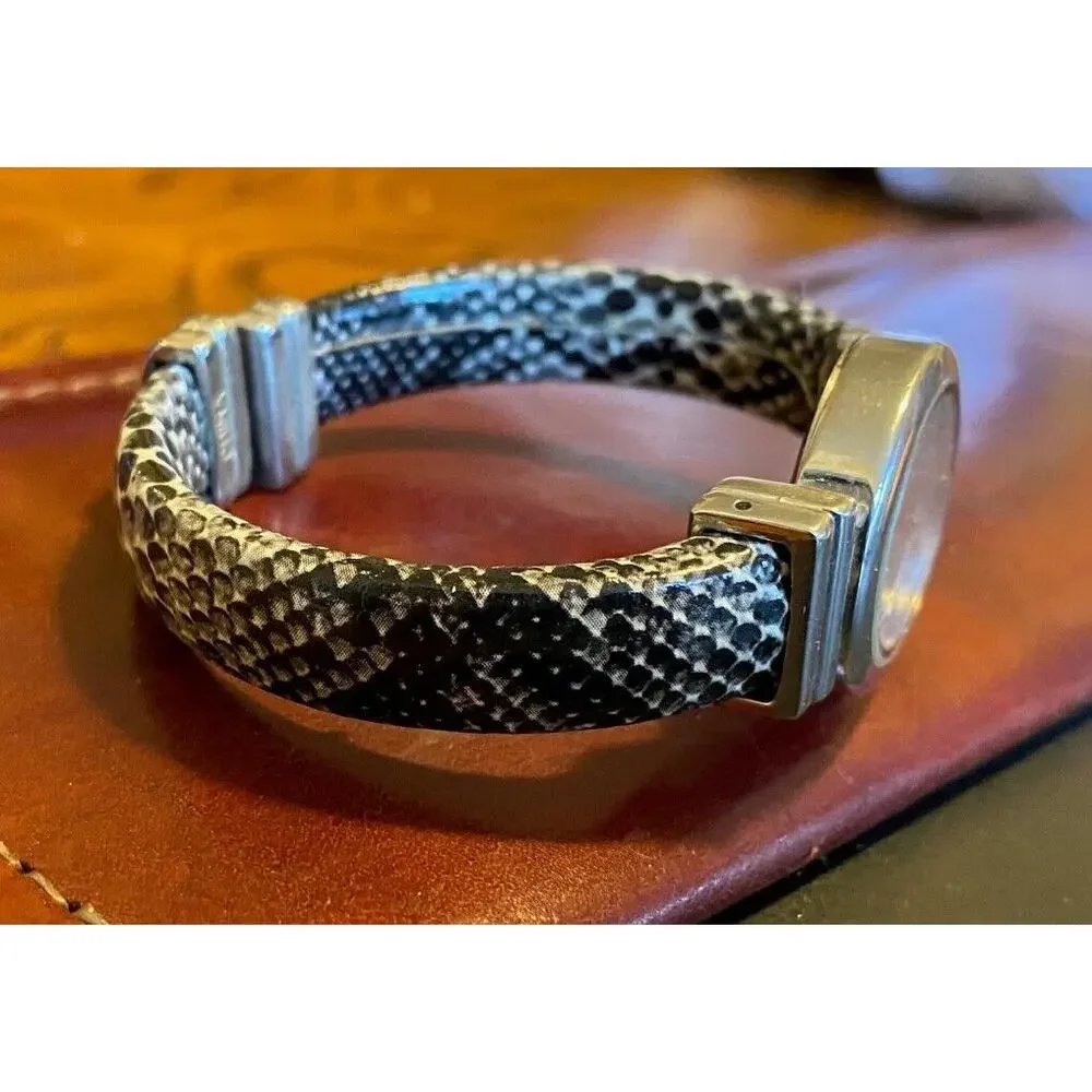 Women's Studio Time Watch, Bangle Bracelet with Snakeskin Look Band